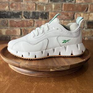 Reebok Zig Dynamica Women's 8 White Green Running Shoes Sneakers